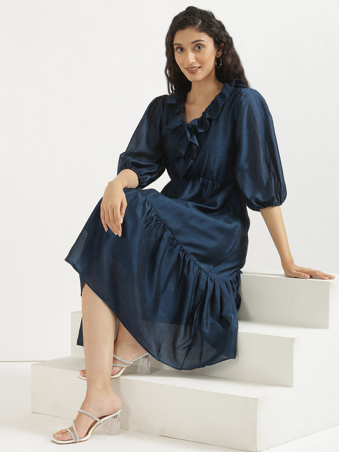 Navy Blue Angarakha Dress