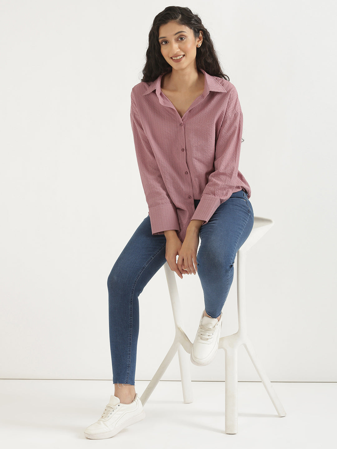 Oversized Cotton Shirts - Mauve