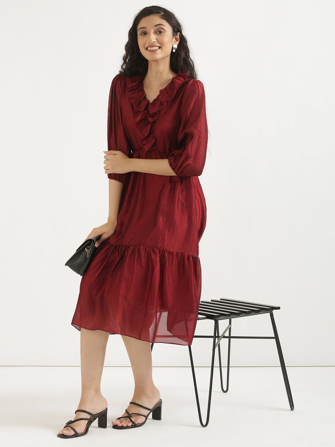 Maroon Angarakha Dress