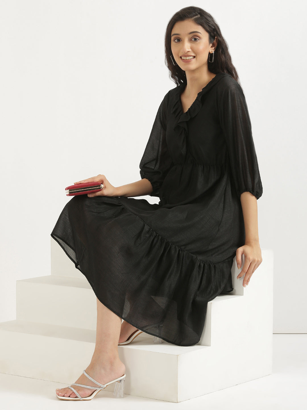 Black Angarakha Dress