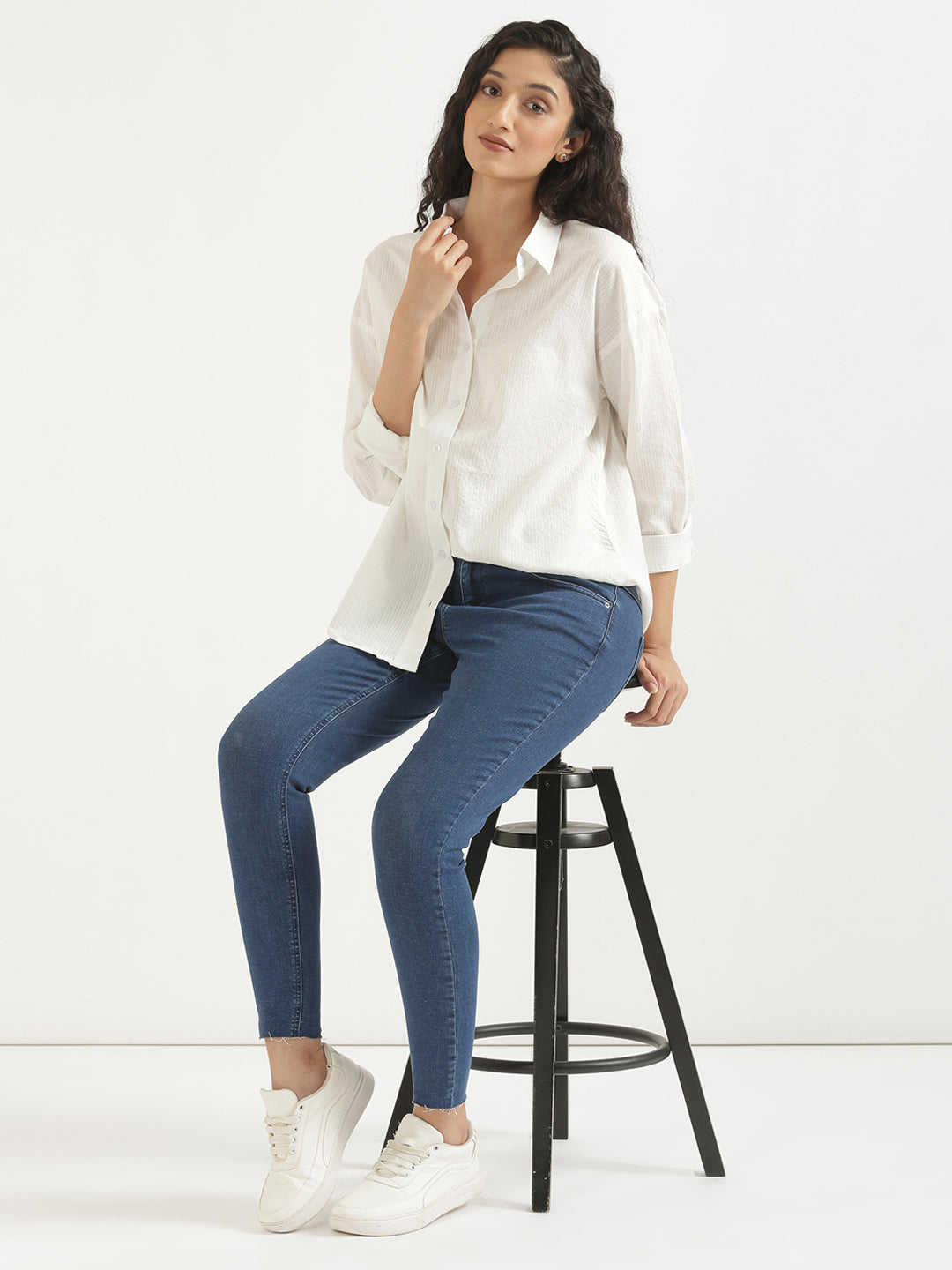 Oversized Cotton Shirts - White