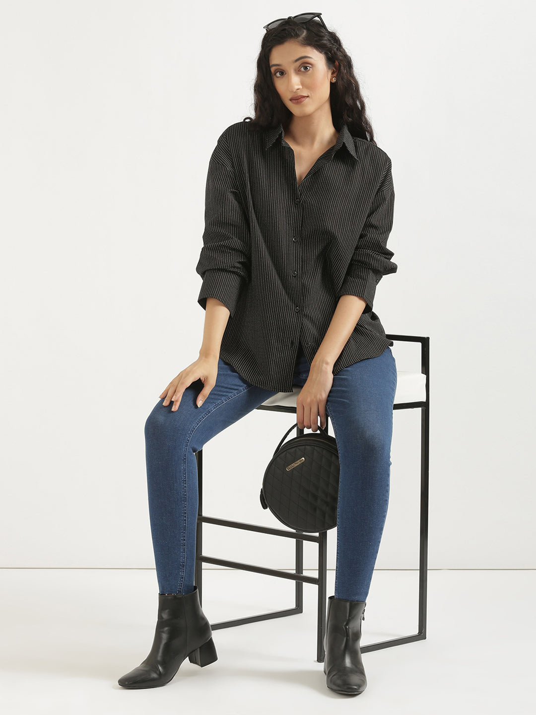 Oversized Cotton Shirts - Black