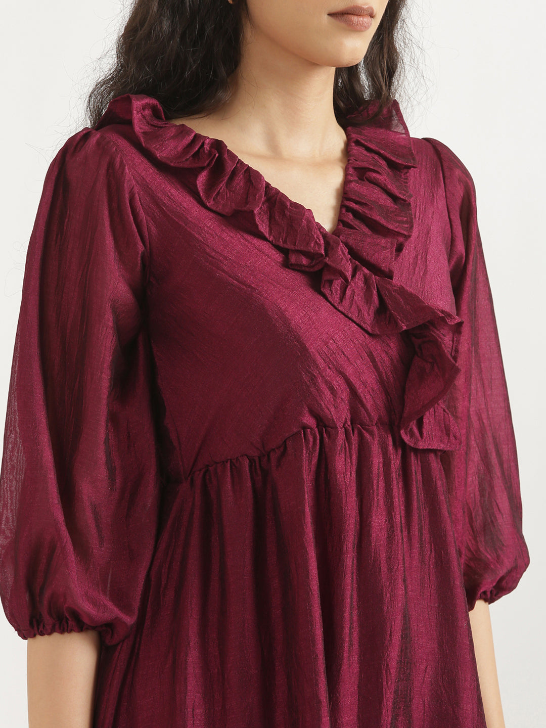 Burgandy Angarakha Dress