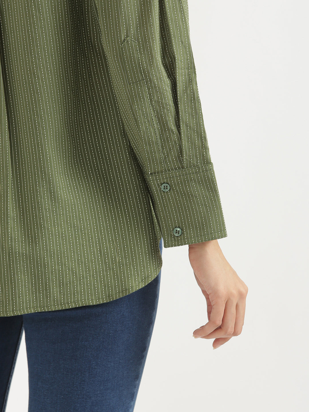 Oversized Cotton Shirts - Olive green