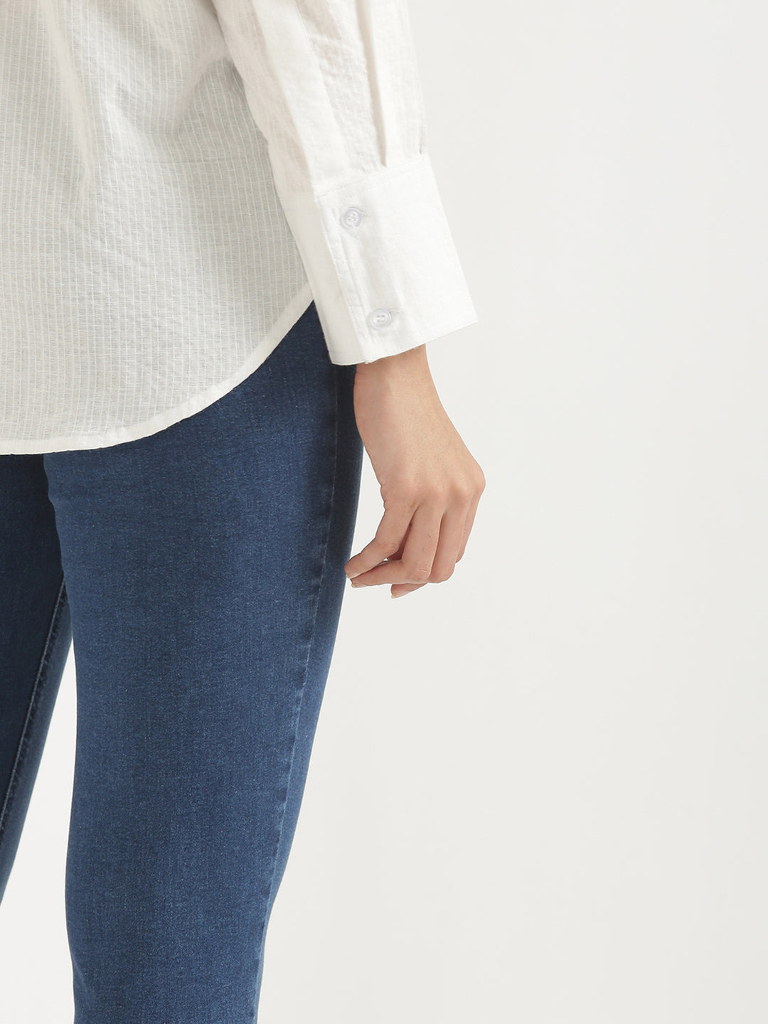 Oversized Cotton Shirts - White