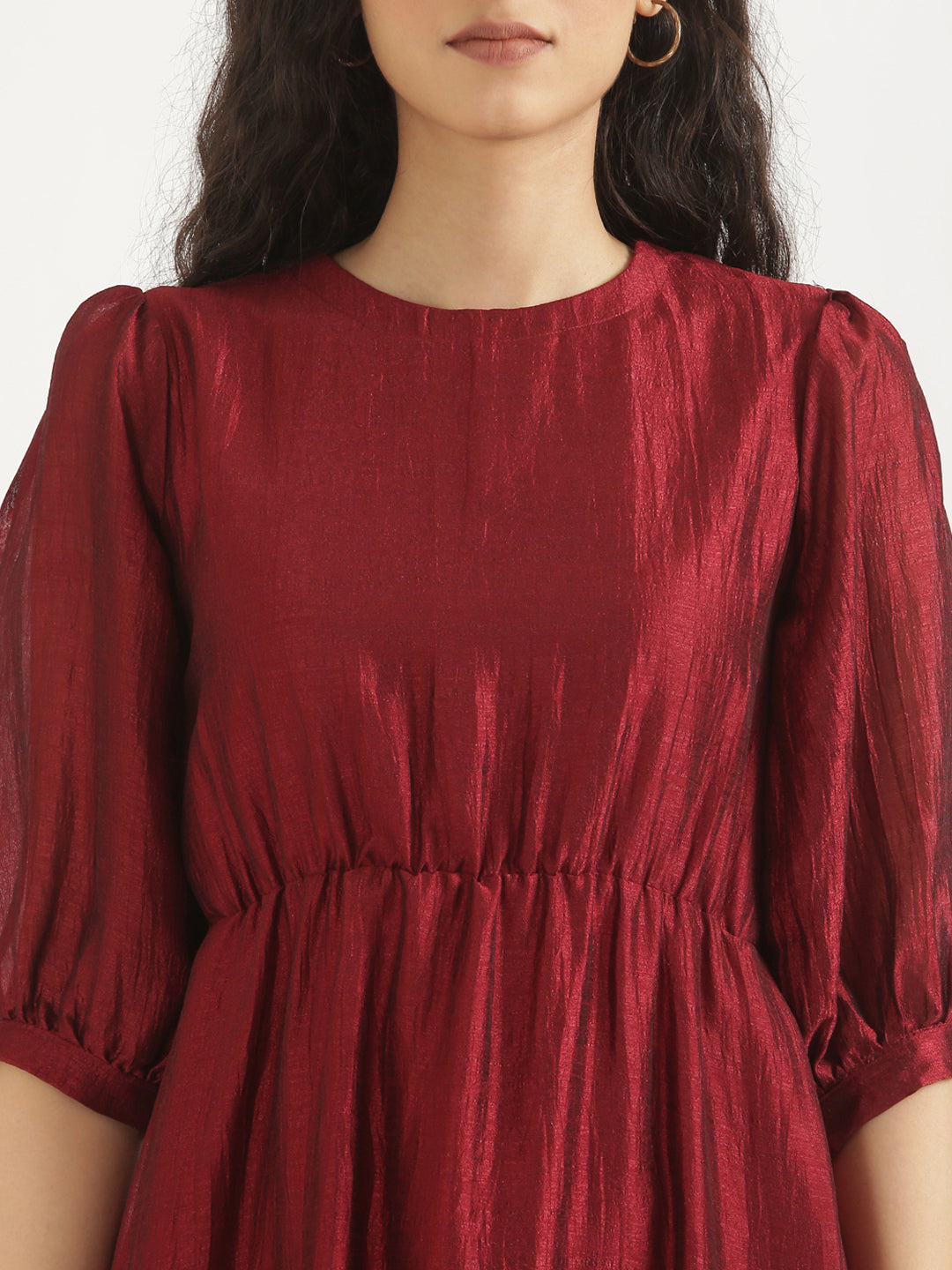 Maroon Midi Dress