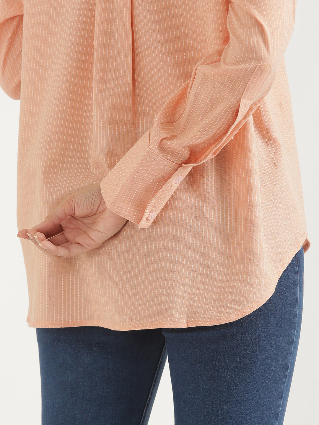 Oversized Cotton Shirts - Peach