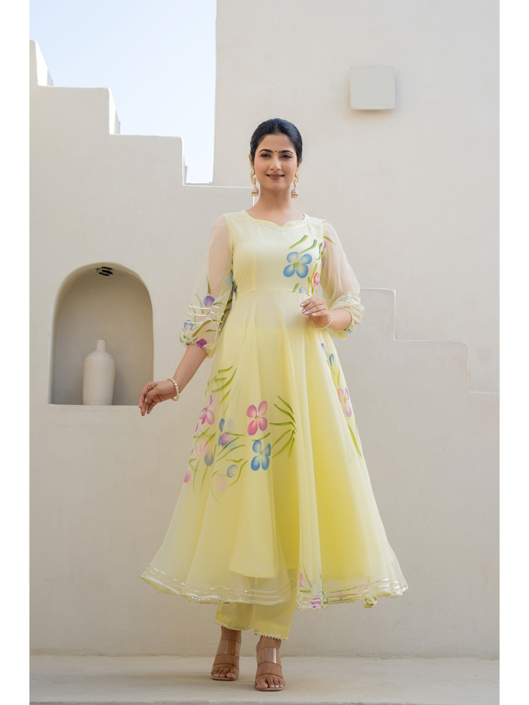 Cream Hand Paint Suit Set