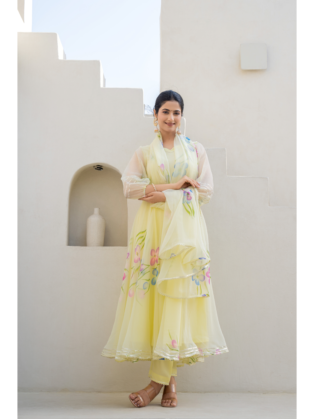 Cream Hand Paint Suit Set