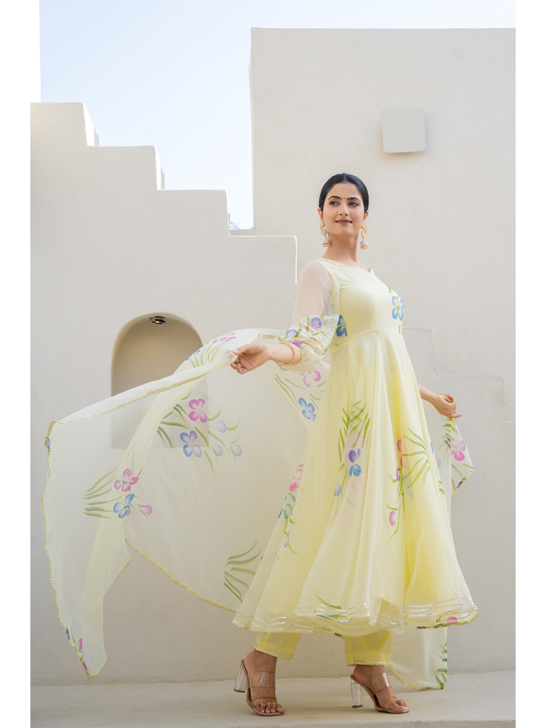 Cream Hand Paint Suit Set