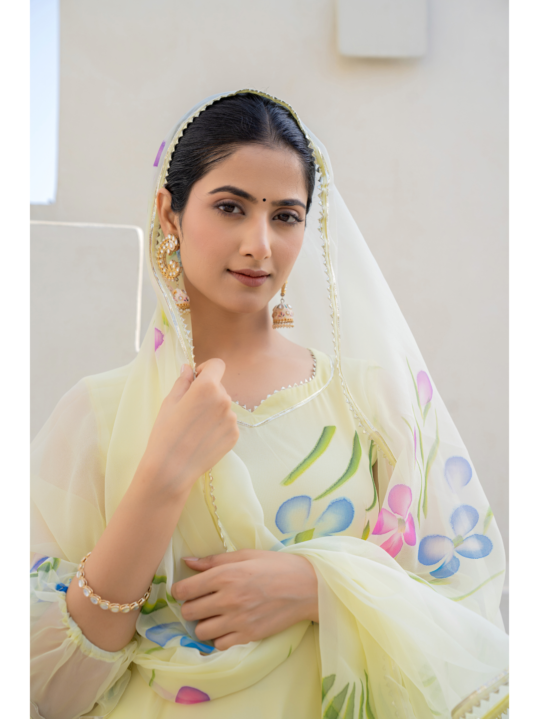 Cream Hand Paint Suit Set