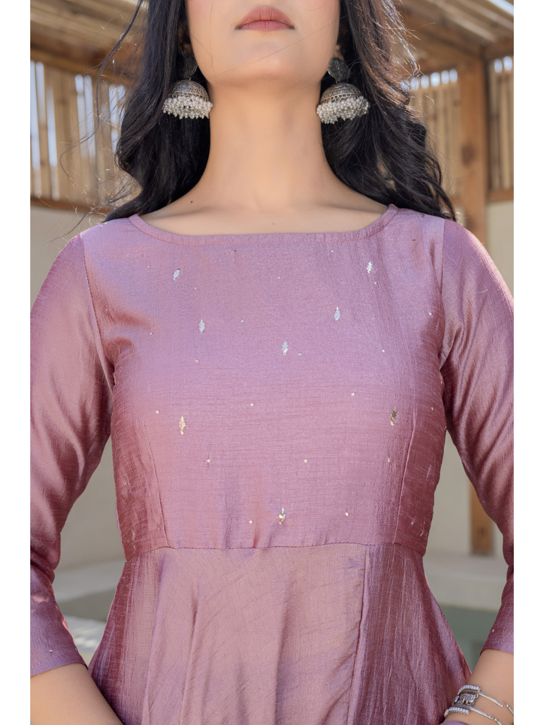 Lilac Mukaish Work Suit Set