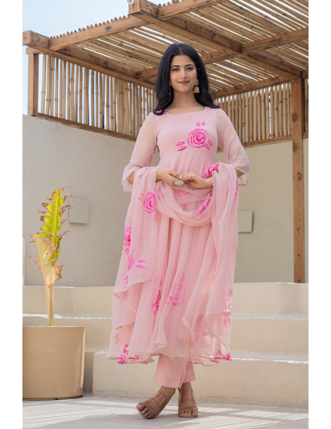 Peach Hand-Paint Suit Set