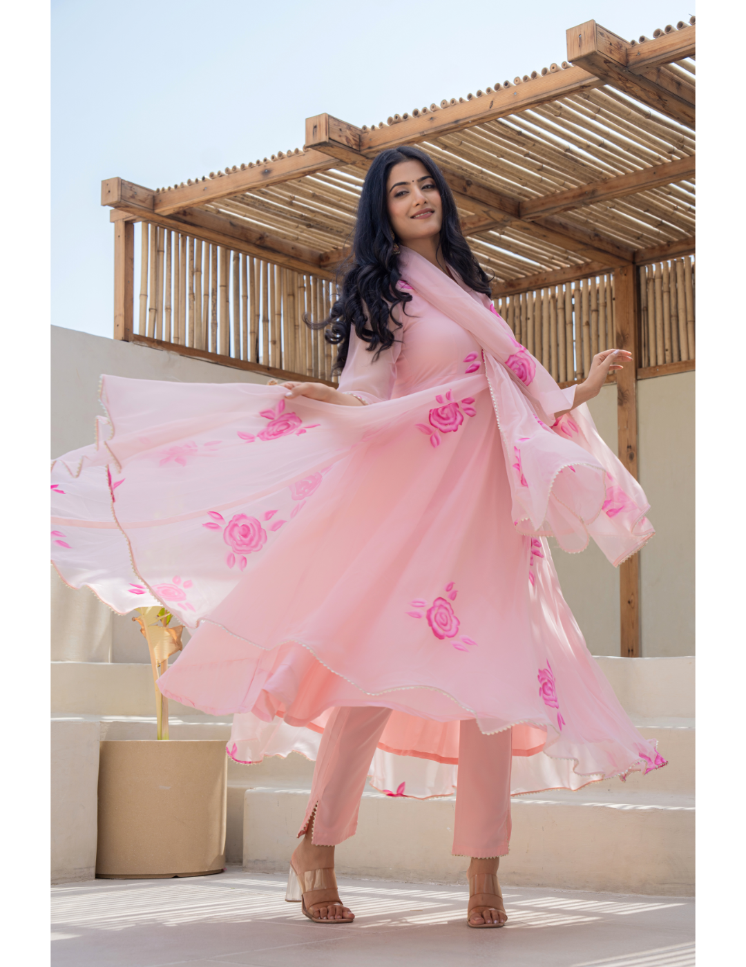 Peach Hand-Paint Suit Set