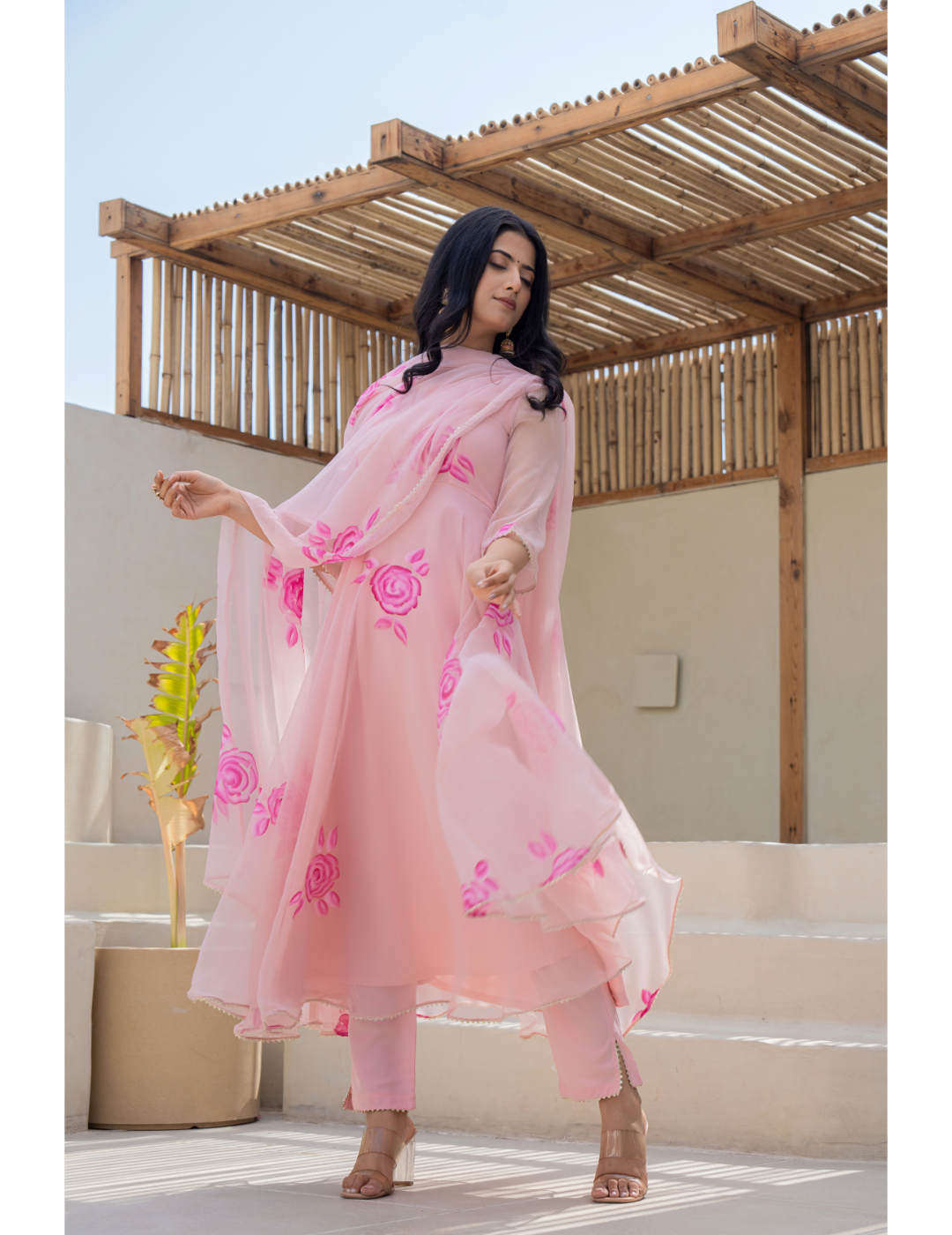 Peach Hand-Paint Suit Set