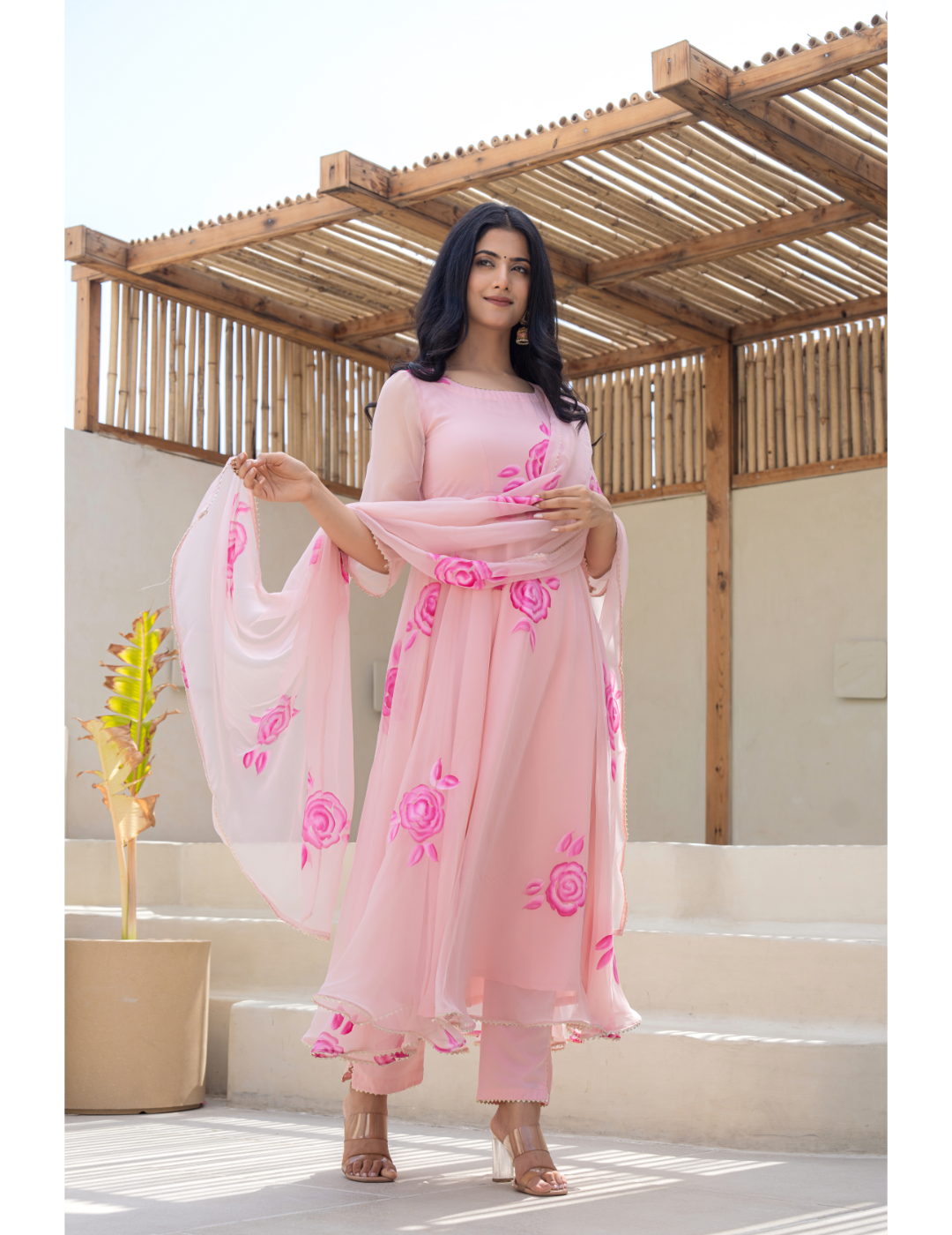 Peach Hand-Paint Suit Set