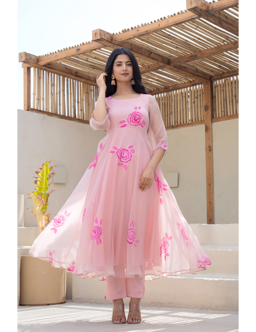 Peach Hand-Paint Suit Set