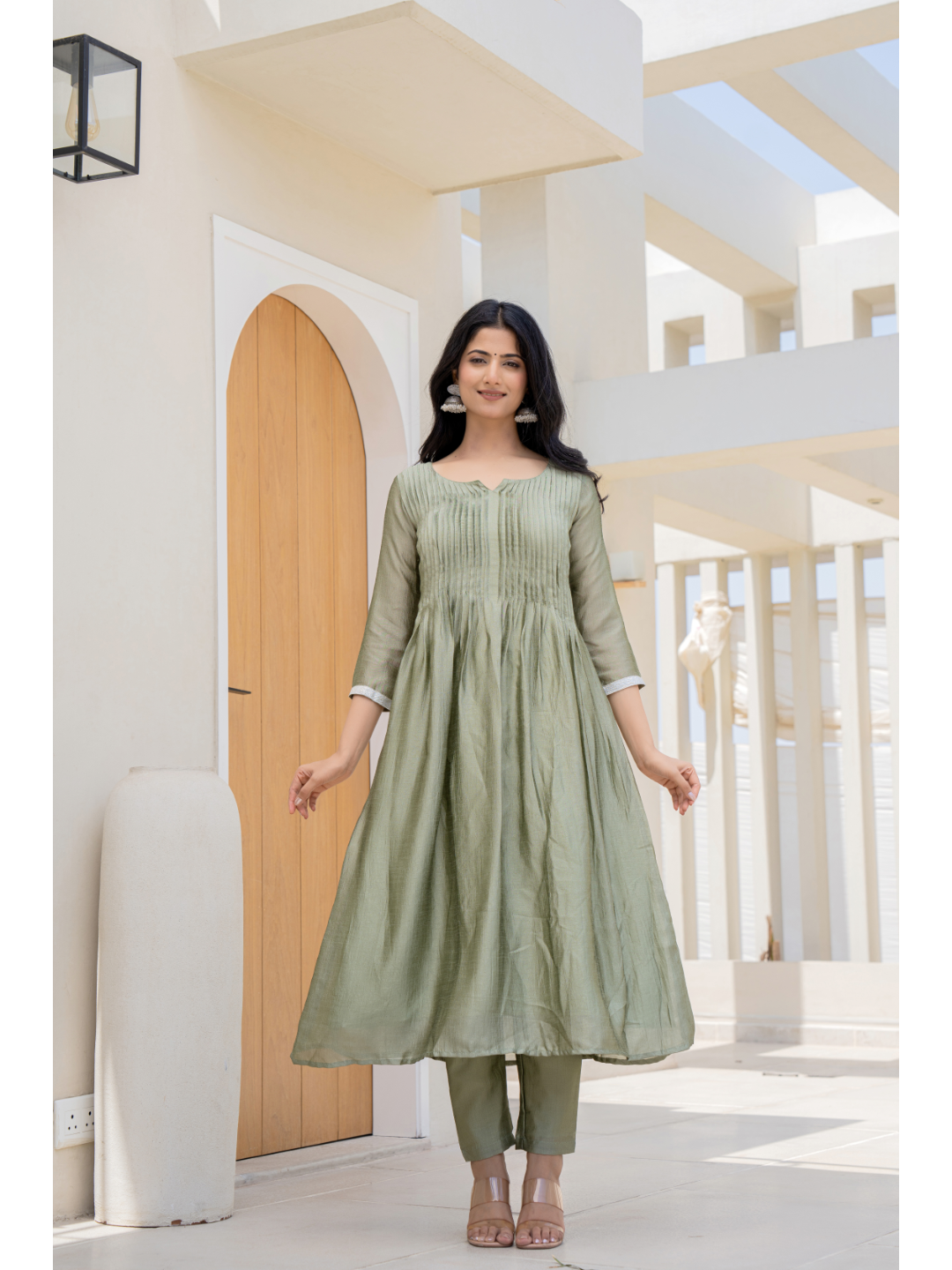 Olive Pintex Suit Set