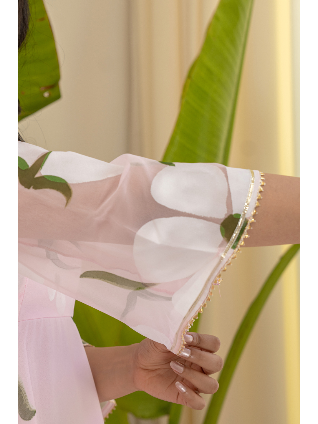 Baby Pink Suit Set Hand Paint