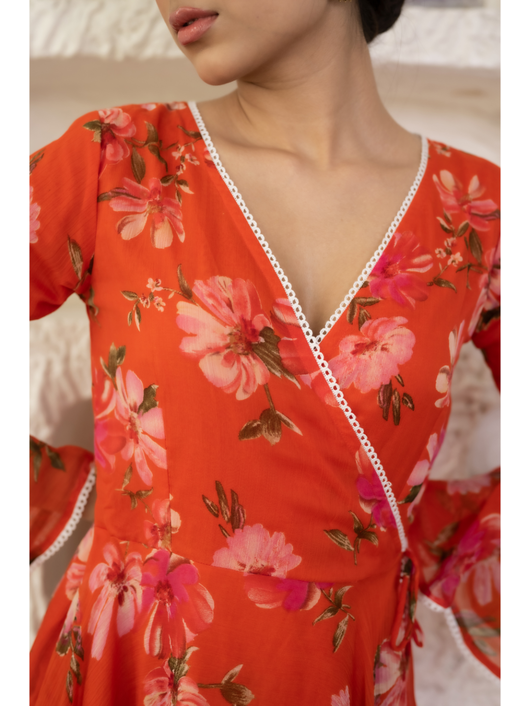 Orange Angarkha Dress