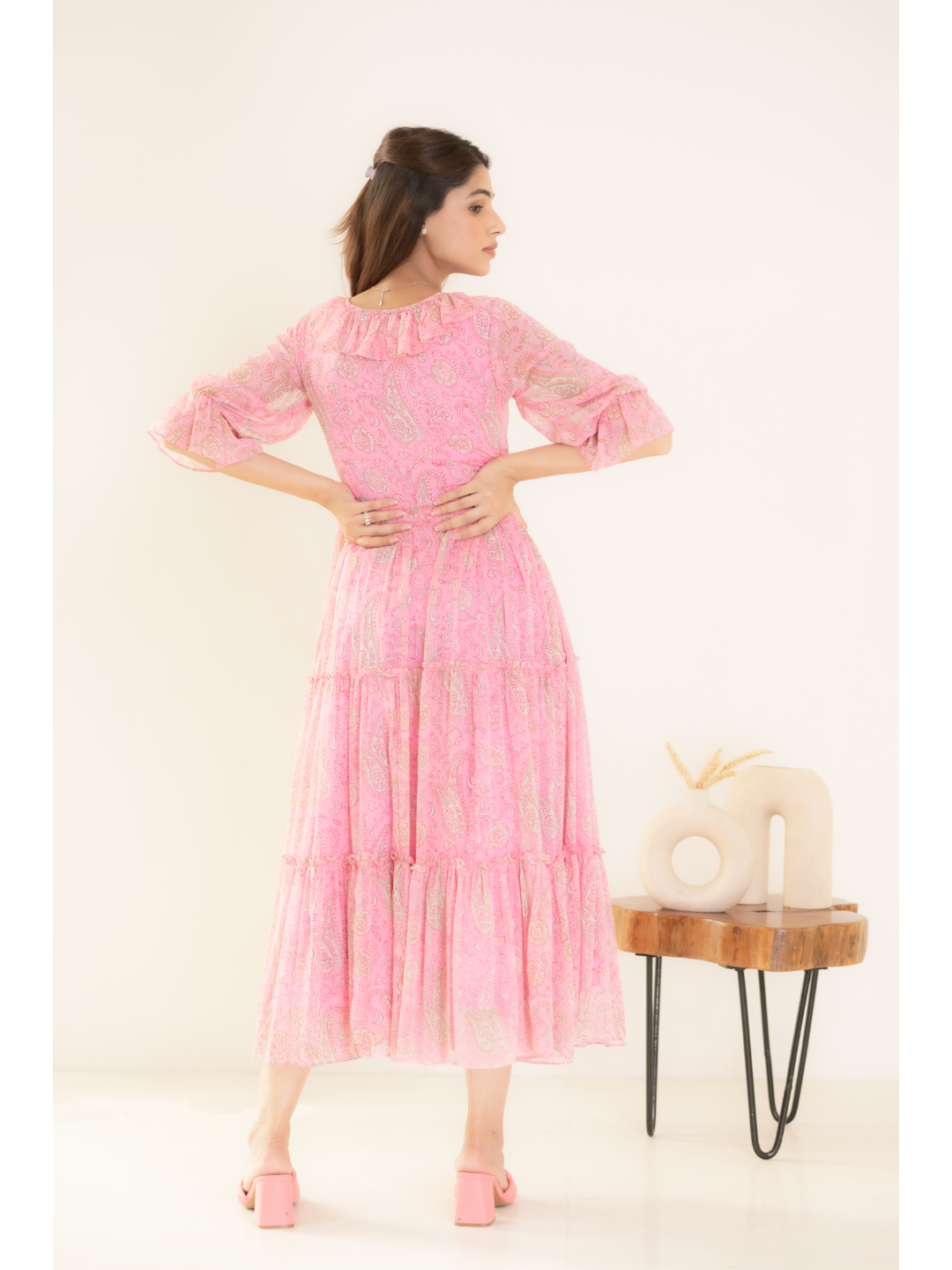 Baby-Pink Angarkha Dress