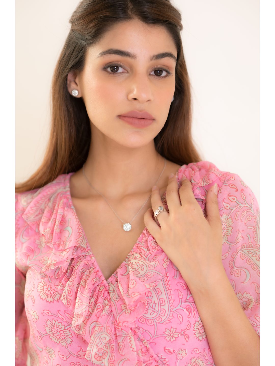 Baby-Pink Angarkha Dress