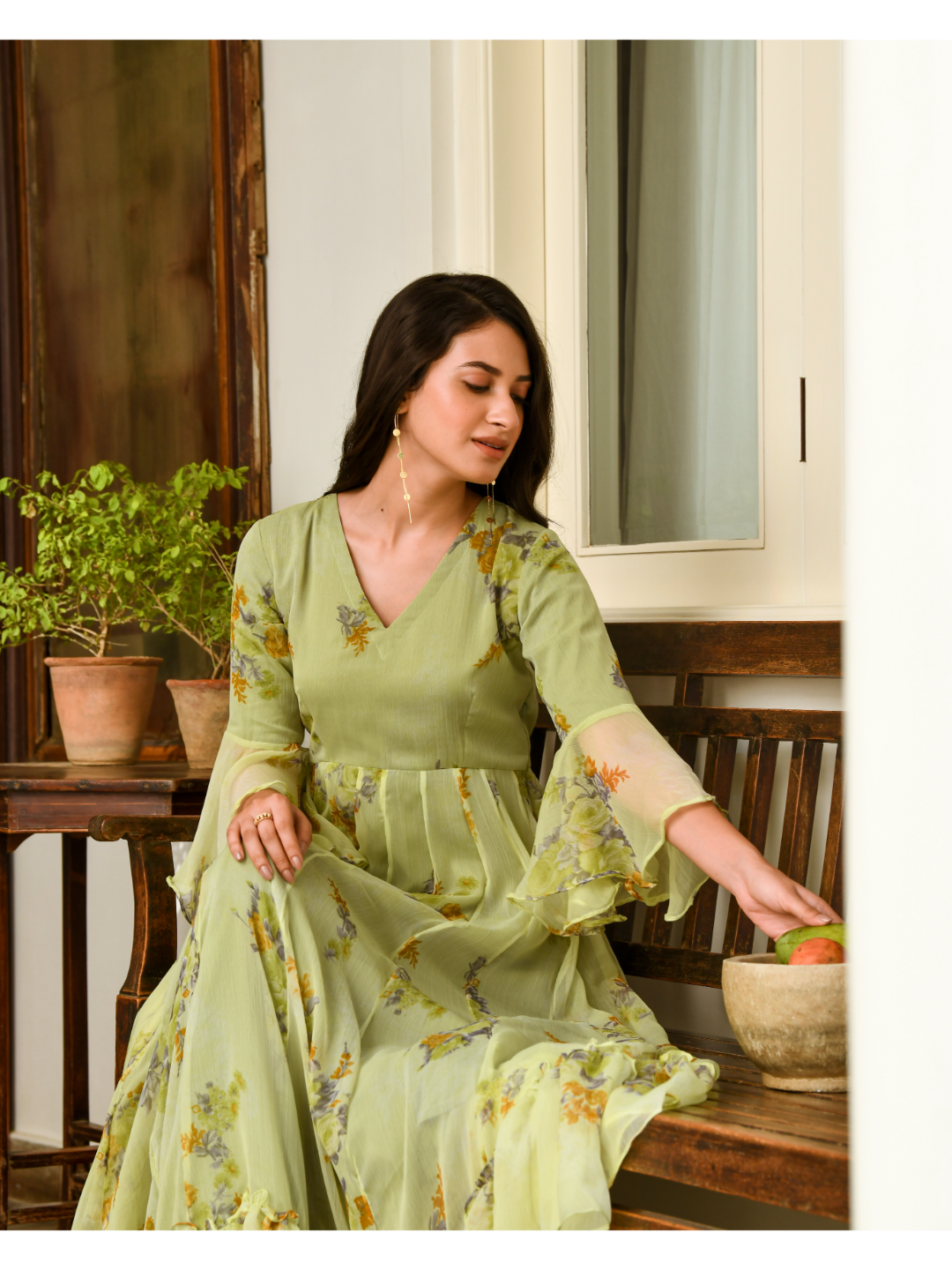 Olive Digital Print Dress