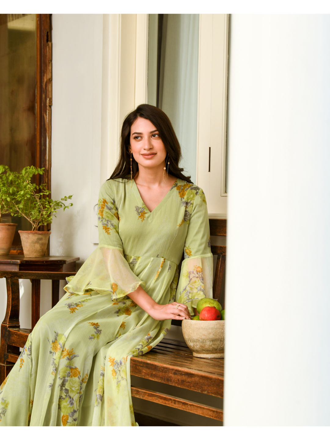 Olive Digital Print Dress