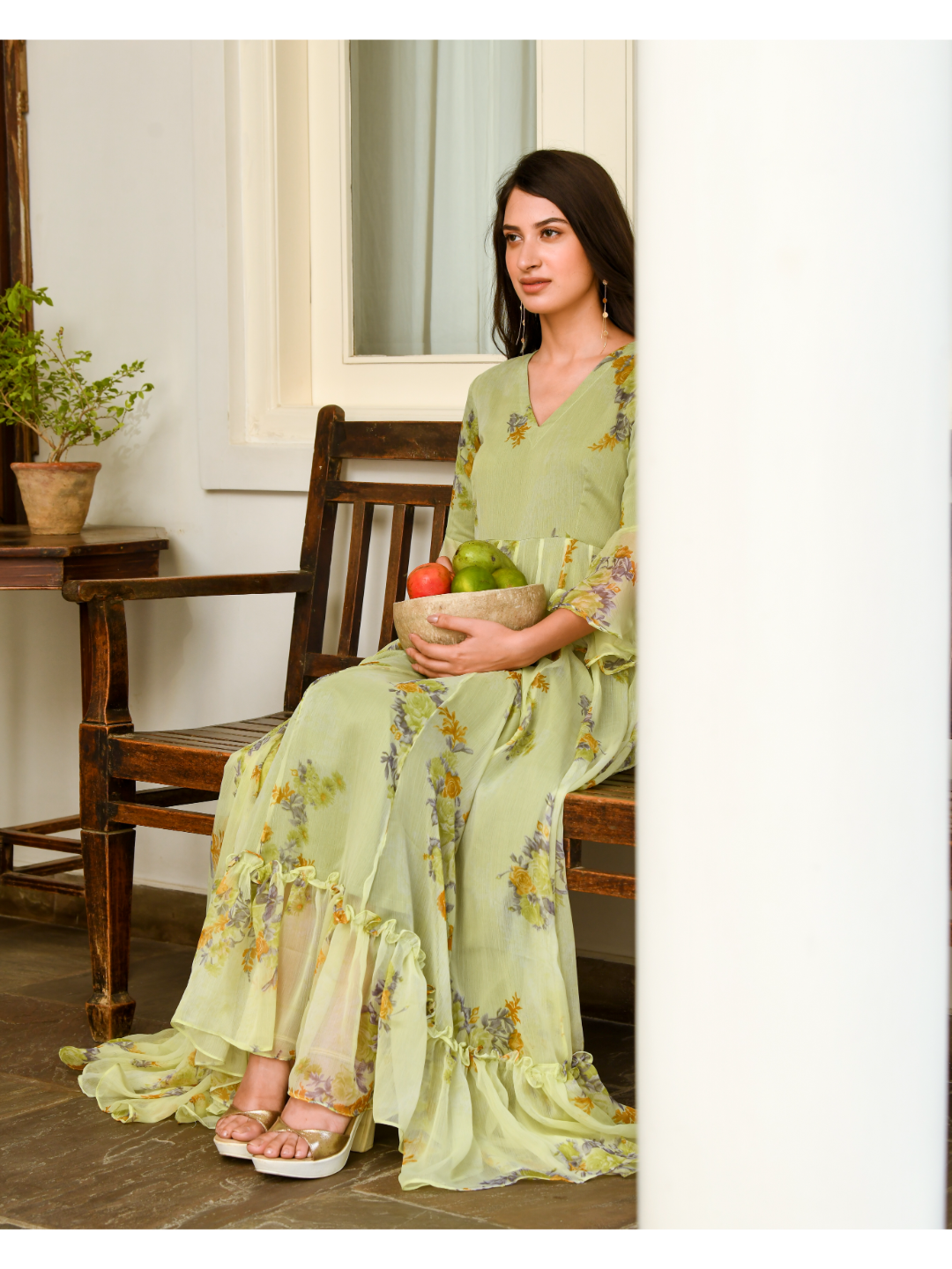 Olive Digital Print Dress