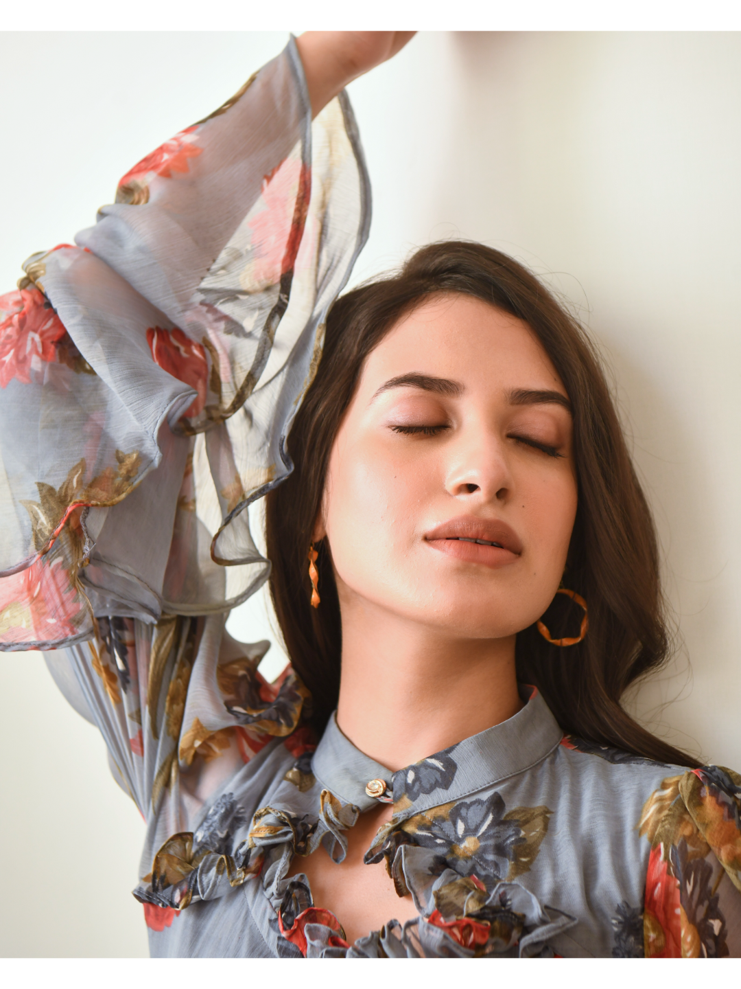 Grey Floral Maxi Dress