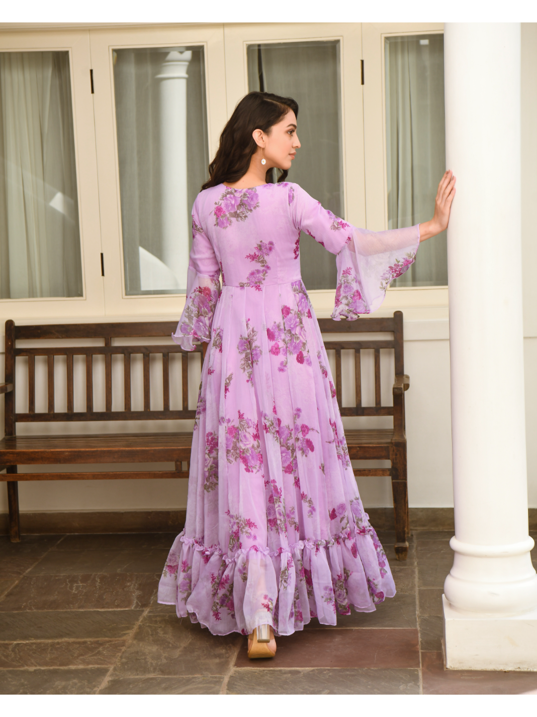 Purple Digital Print Dress