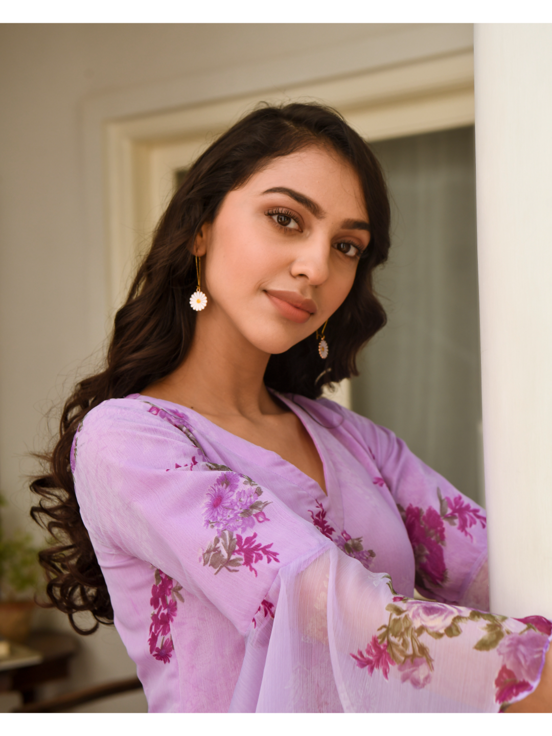 Purple Digital Print Dress