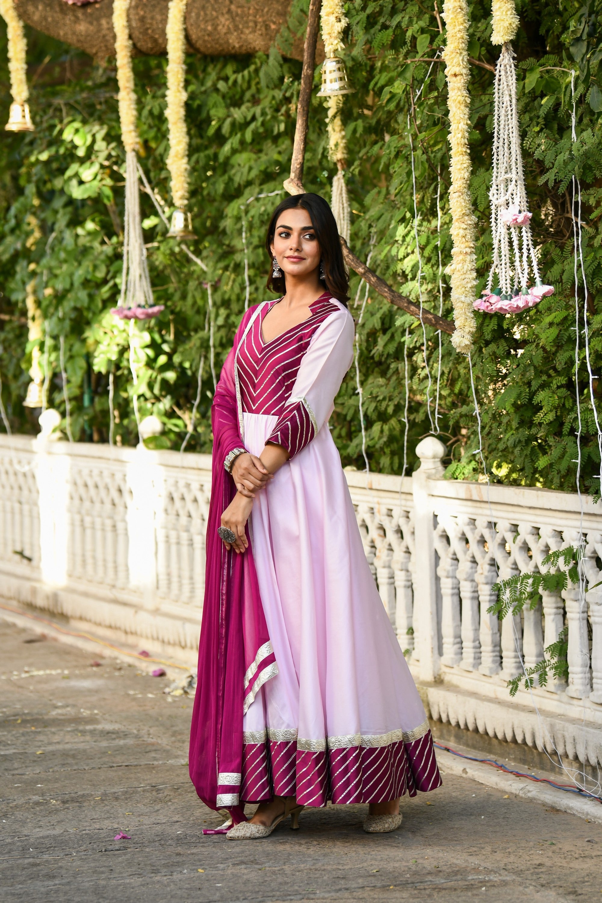 Pink Anarkali Gown With Dupatta - (2Pcs) By SUTI KAPDA