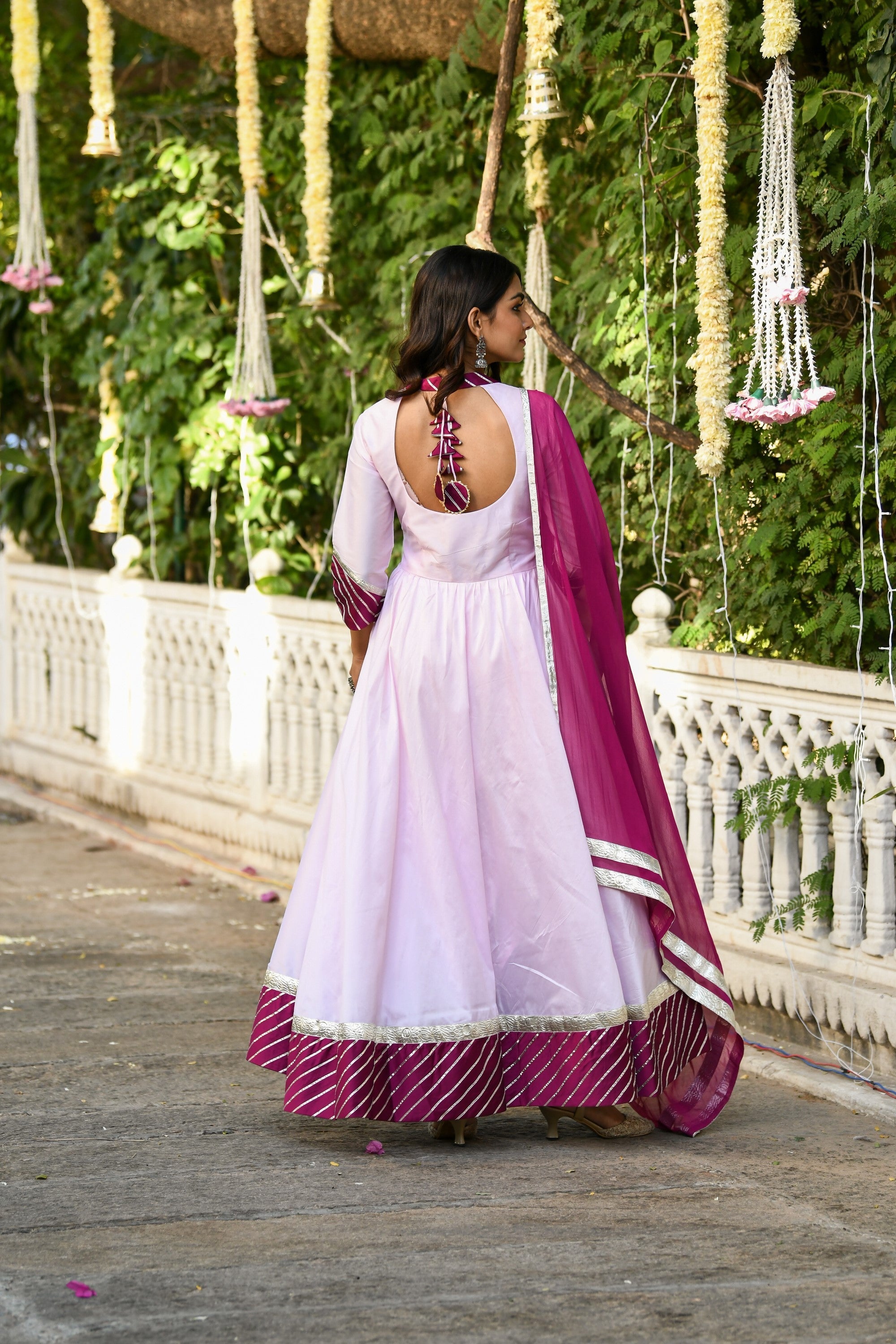 Pink Anarkali Gown With Dupatta - (2Pcs) By SUTI KAPDA