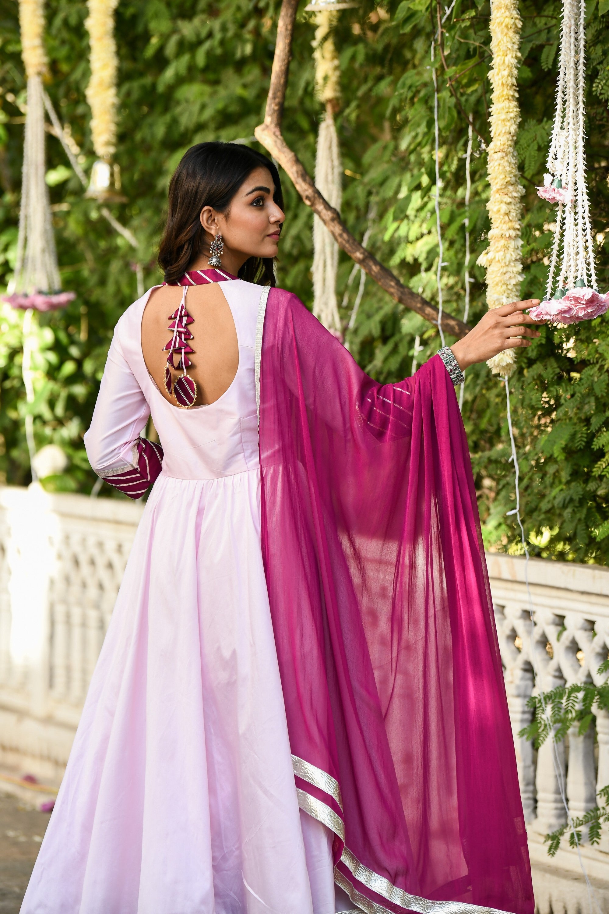 Pink Anarkali Gown With Dupatta - (2Pcs) By SUTI KAPDA