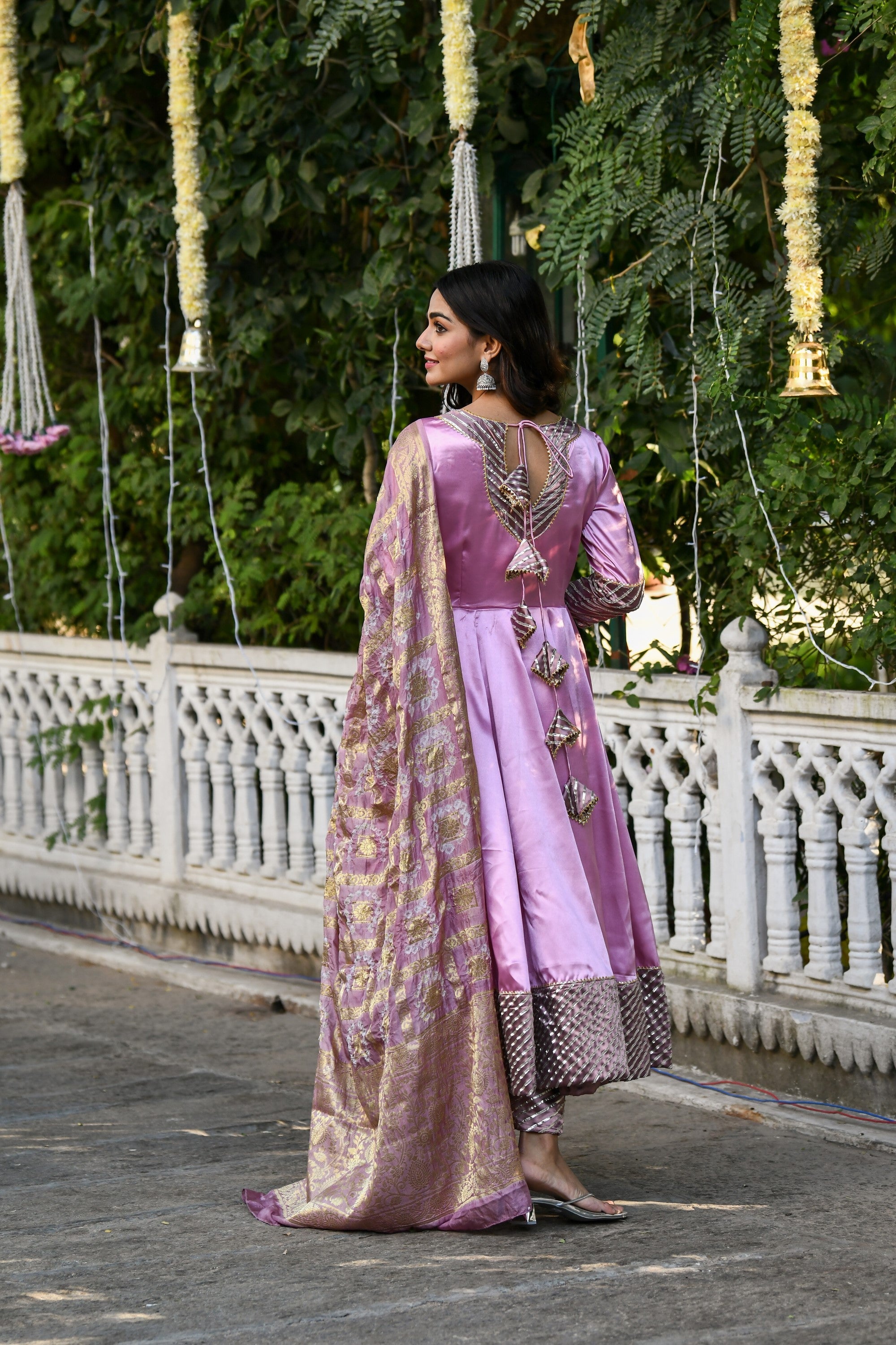 Mauve Anarkali Suit Set With Dupatta- (3Pcs) By SUTI KAPDA