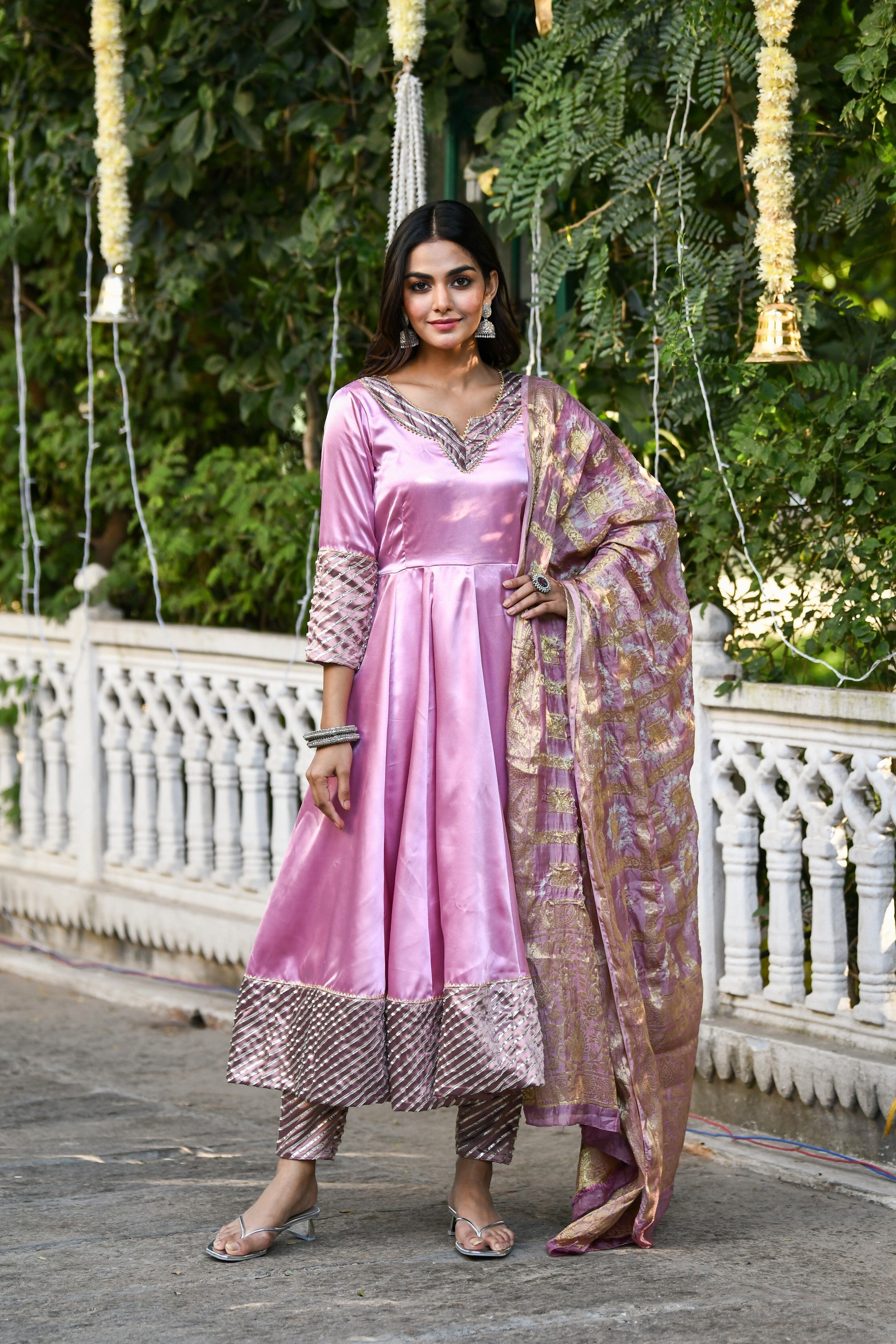 Mauve Anarkali Suit Set With Dupatta- (3Pcs) By SUTI KAPDA