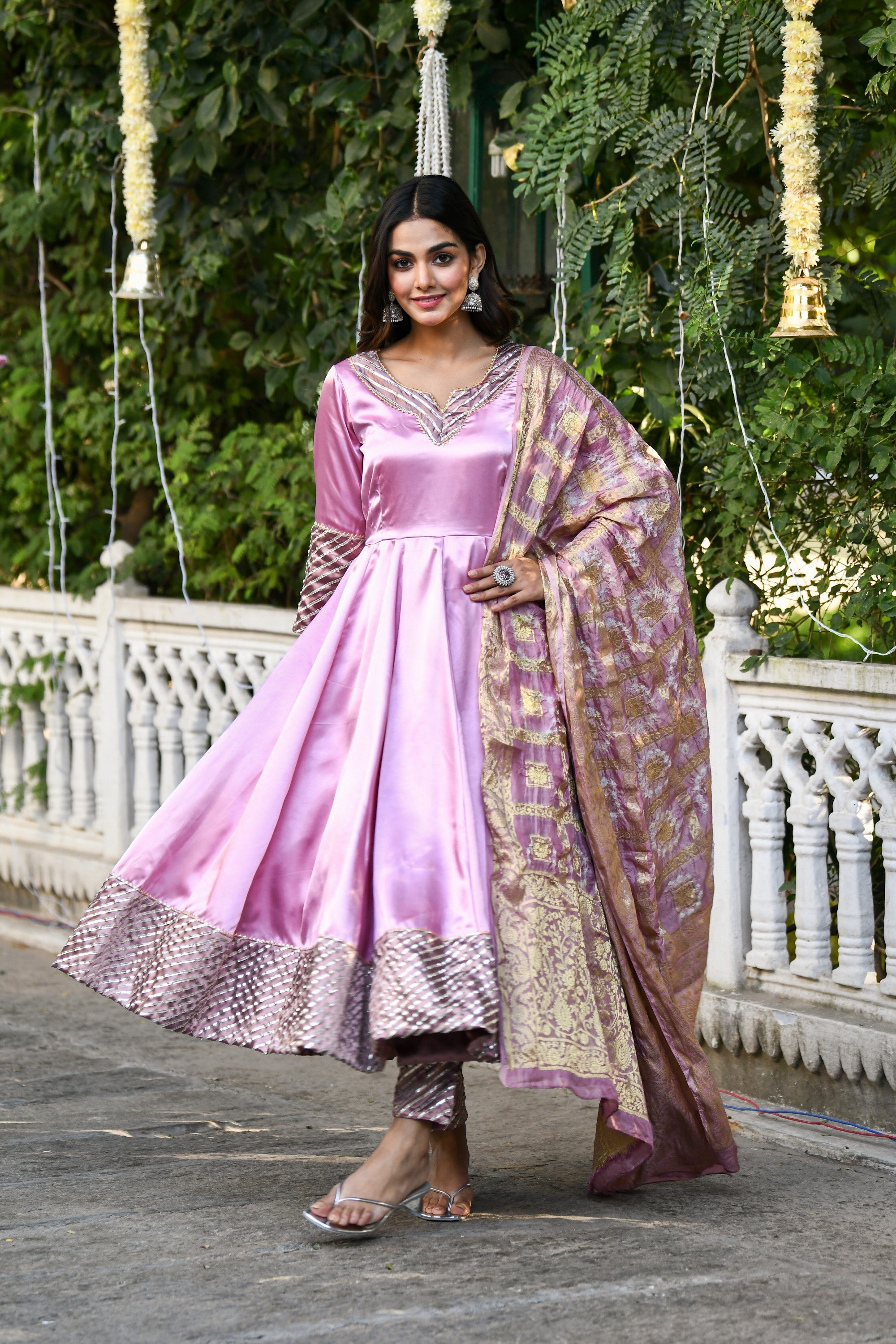 Mauve Anarkali Suit Set With Dupatta- (3Pcs) By SUTI KAPDA
