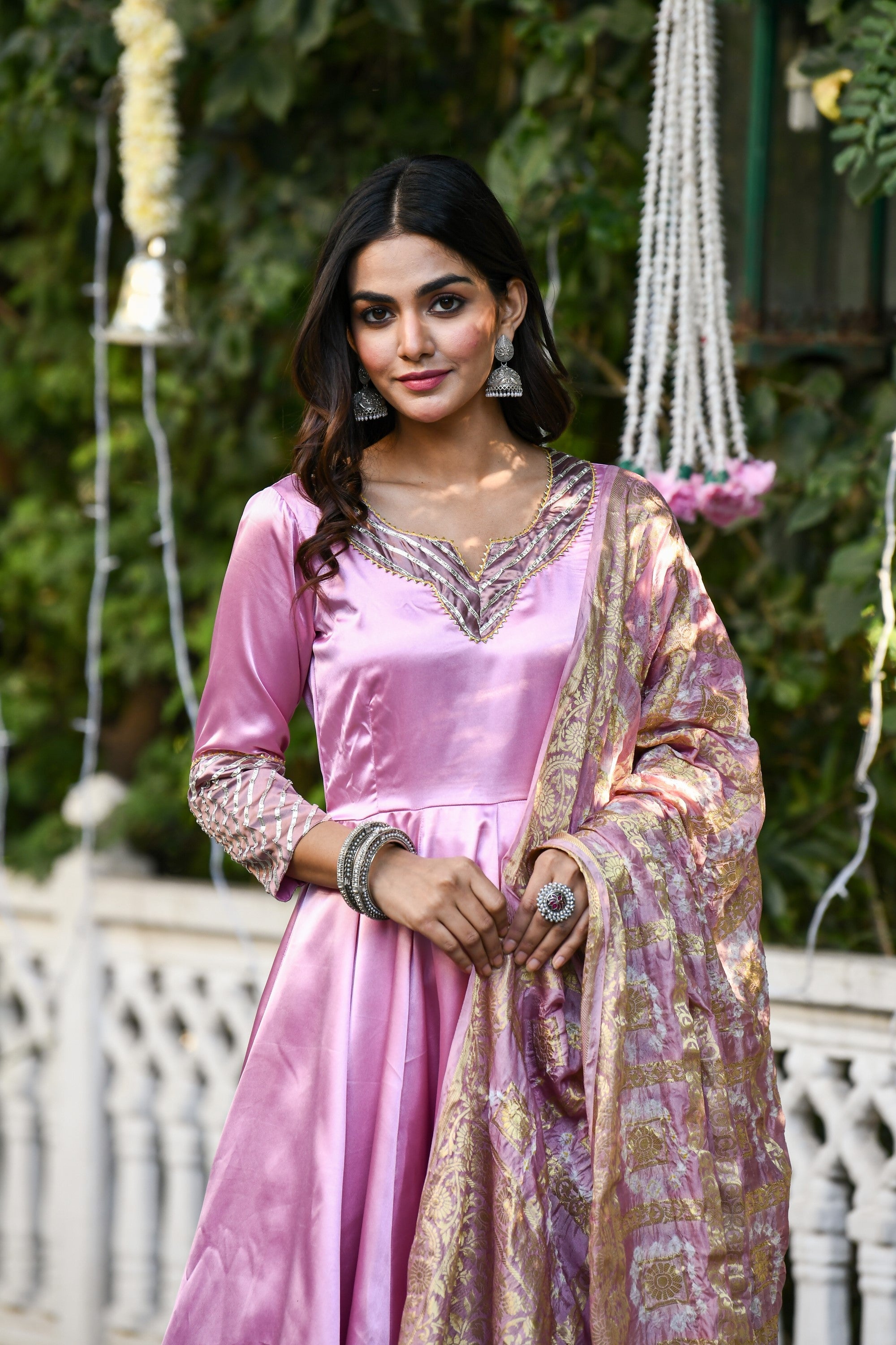 Mauve Anarkali Suit Set With Dupatta- (3Pcs) By SUTI KAPDA