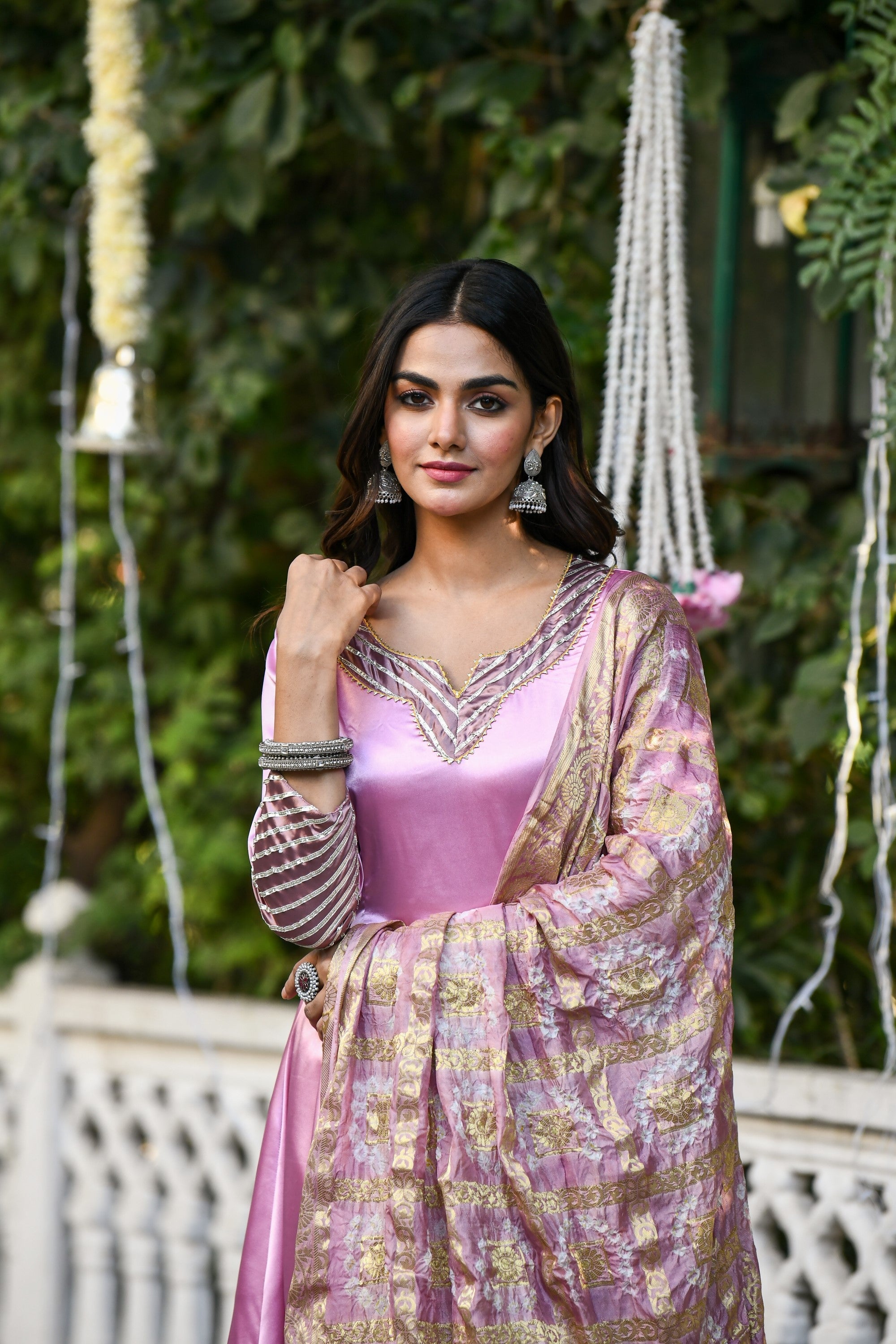 Mauve Anarkali Suit Set With Dupatta- (3Pcs) By SUTI KAPDA