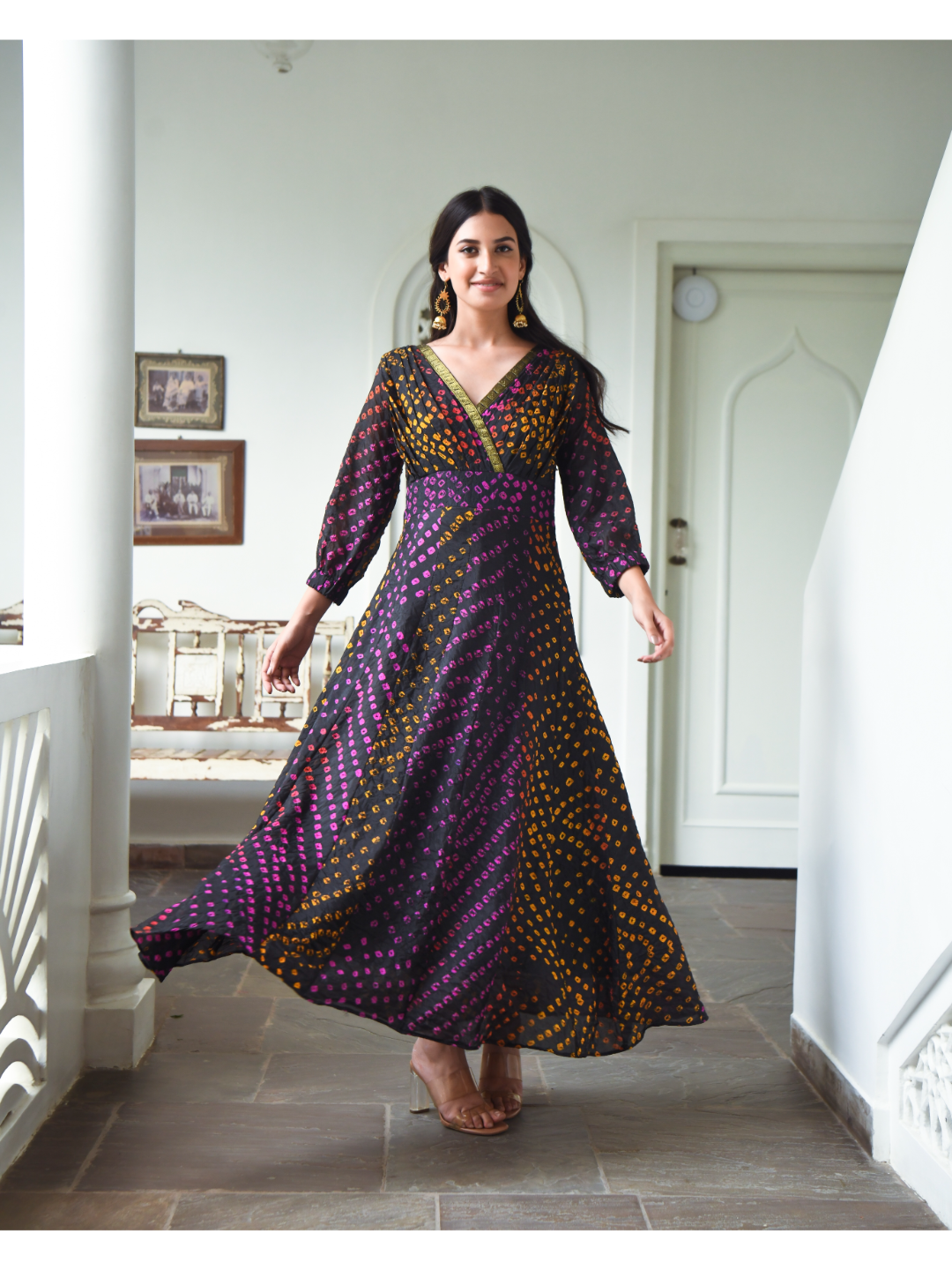 Black Bandhani Dress