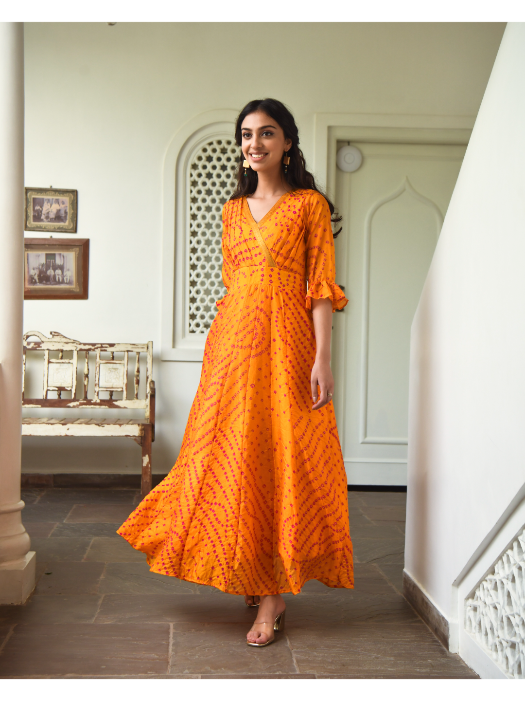 Yellow Bandhani Dress