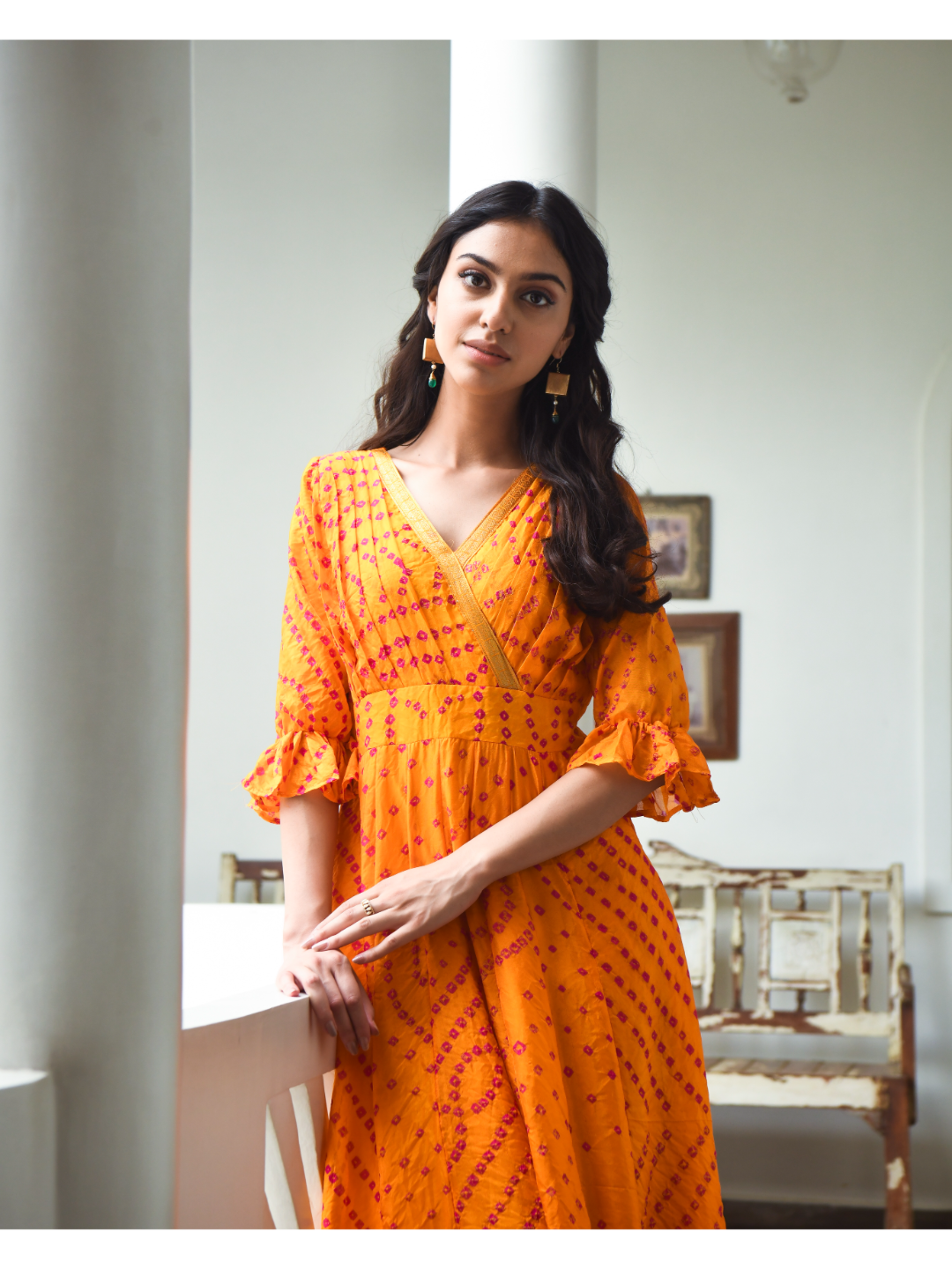 Yellow Bandhani Dress