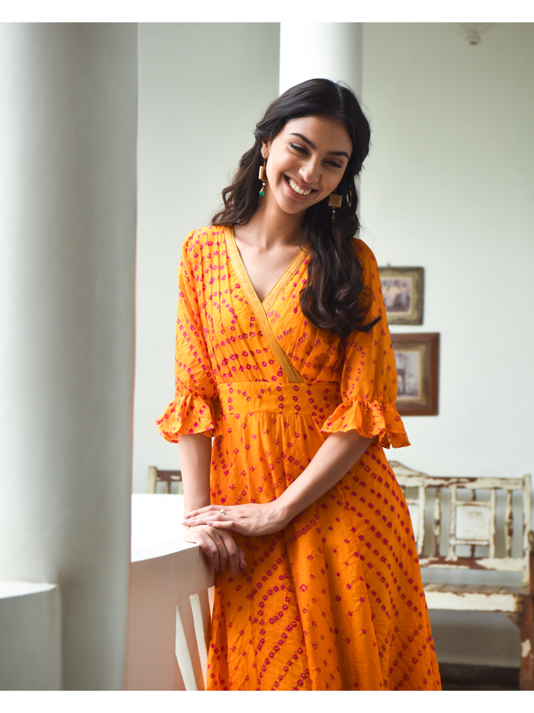 Yellow Bandhani Dress