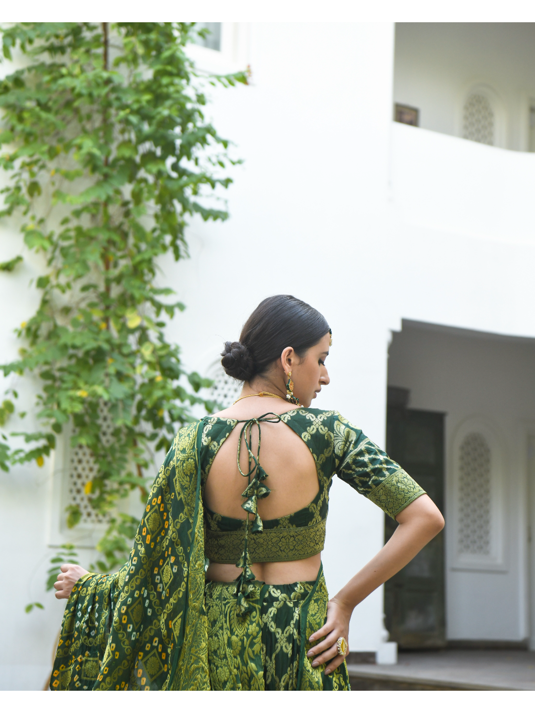 Green Banarsi Lehnga