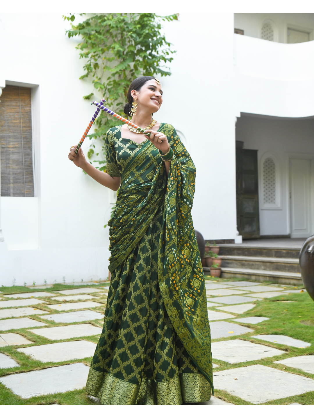 Green Banarsi Lehnga