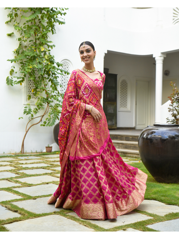 Pink Banarsi Lehnga