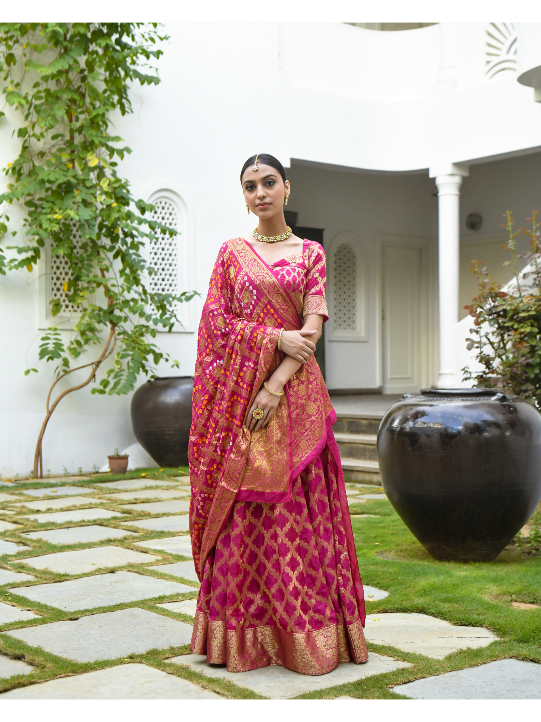 Pink Banarsi Lehnga