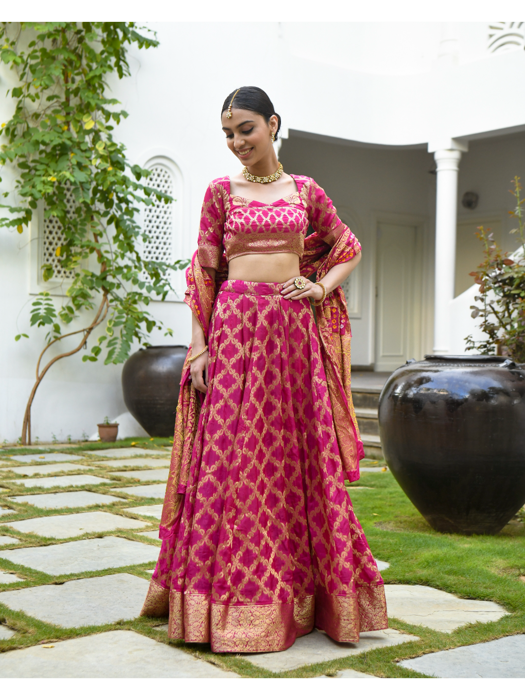 Pink Banarsi Lehnga