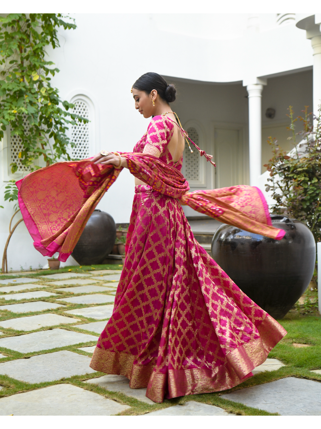 Pink Banarsi Lehnga